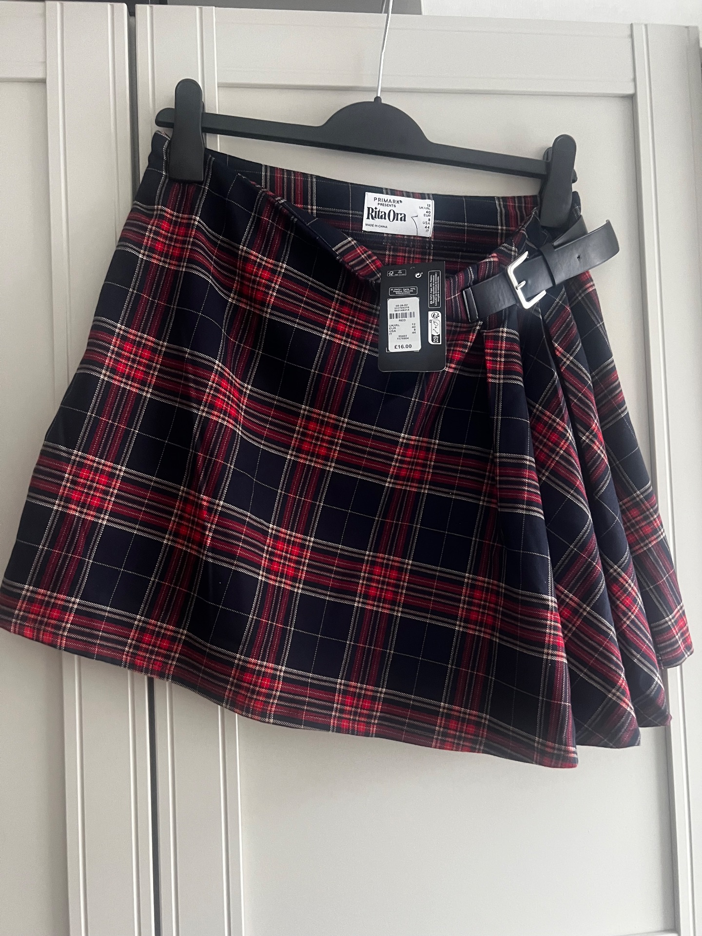 Rita ora tartan skirt size 12 new with tags
