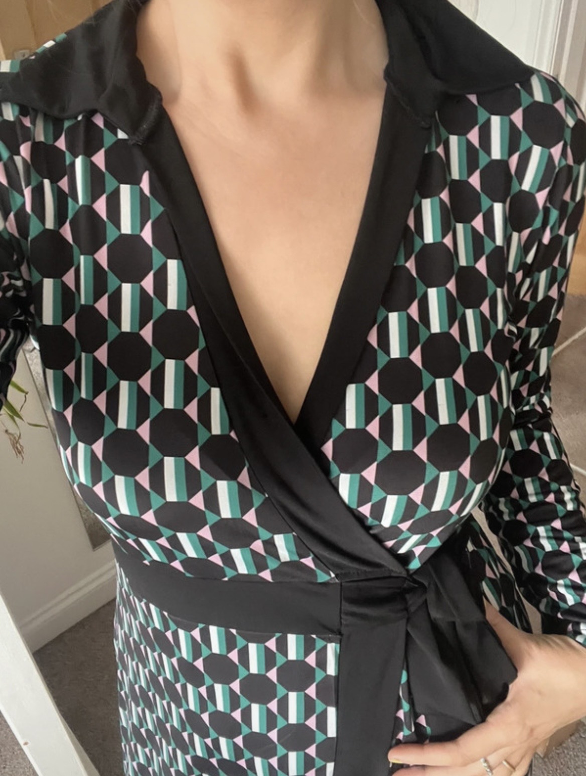 Lipsy Geo print wrap dress size 10